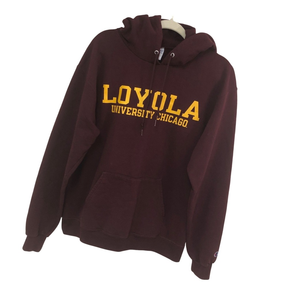 Champion Loyola University Chicago Hoodie Maroon Preppy Collegiate Sporty Mens L